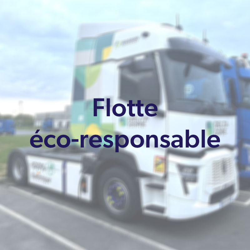 Photo modifiée montrant un camion 100% électrique pour montrer l'engagement de l'entreprise sur la RSE.
